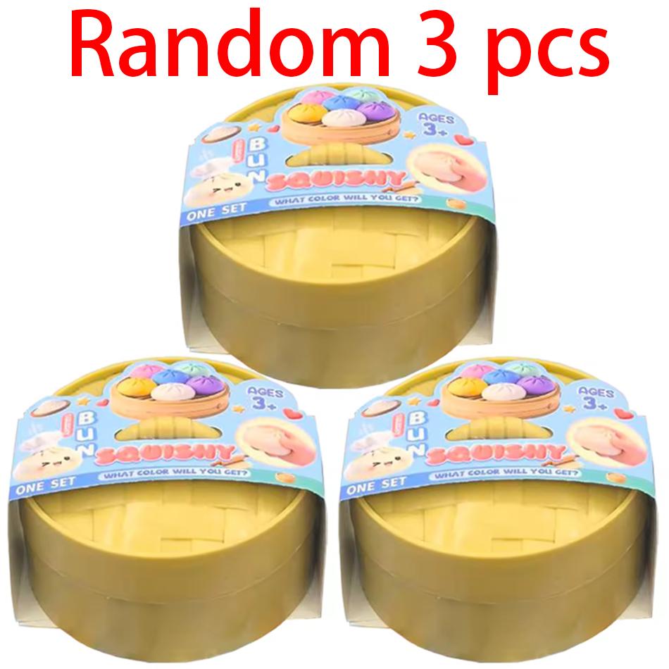 Colorful Simulated Dumpling Squishy Relaxing Relieve Anxiety Antistress Enhance Happiness Reusable Rebound Squeeze Reliever Toy