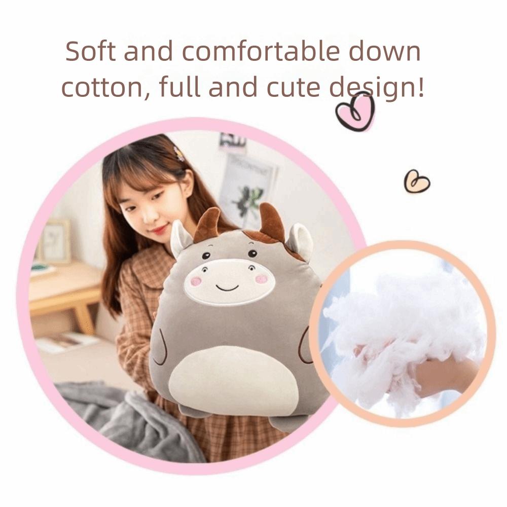 Multfunctional Flannel Cartoon Pillow Quilt Soft Storage Design Animal Pillow Blanket Stuffed Comfortable Sofa Blanket Car