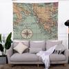 Beach Blanket Fabric Nordic Retro Background Woven Tapestry Room Bedroom Decoration Map Wallpaper