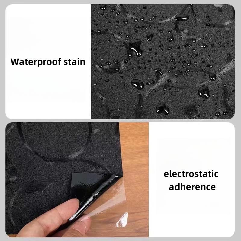 Black Glass Sticker 100% Coverage Opaque Fully Covered Glass Window Sticker Anti-Peep Protection Privacy Electrostatic Frosted Window Film