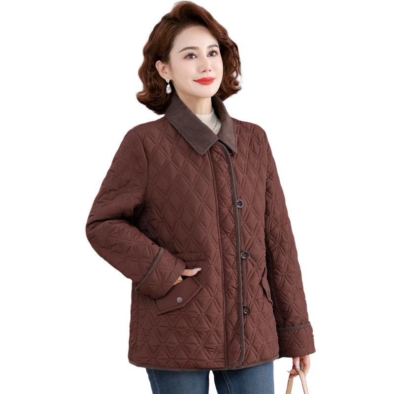 Stylish Lightweight Cotton Jacket for Middle-Aged Women – Autumn/Winter Fashion for 50s-60s