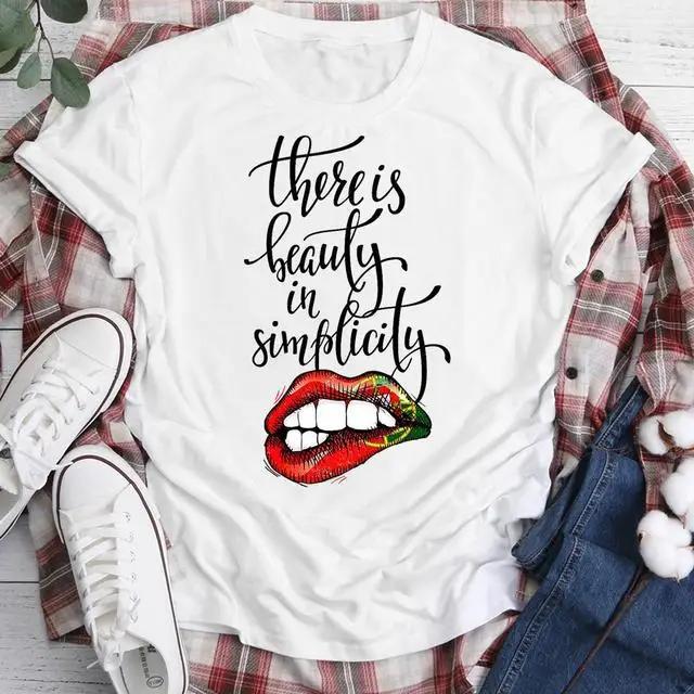 Women's round Collar Short Sleeve T-shirt INS Fashion Mathematical Formula Print Casual Summer Top Polyester Fabric