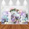 Photography Background Girl Birthday Cake Smash Kids Portrait Photo Backdrop Fairy Tale Sprite Fairy Floral Balloons Decor Props