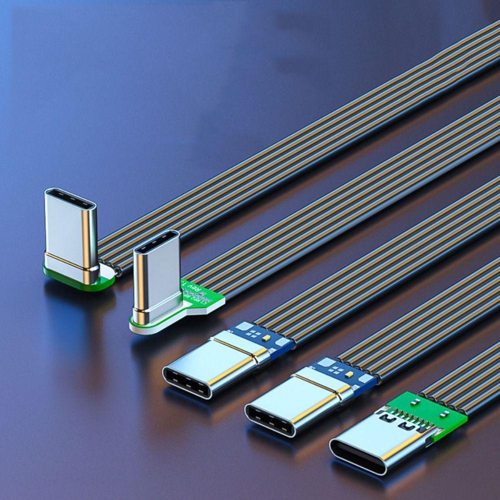 Double Headed Fast Charging Data Cord Anti Oxidation Type C To USB C Flat Cable  Quick Charge