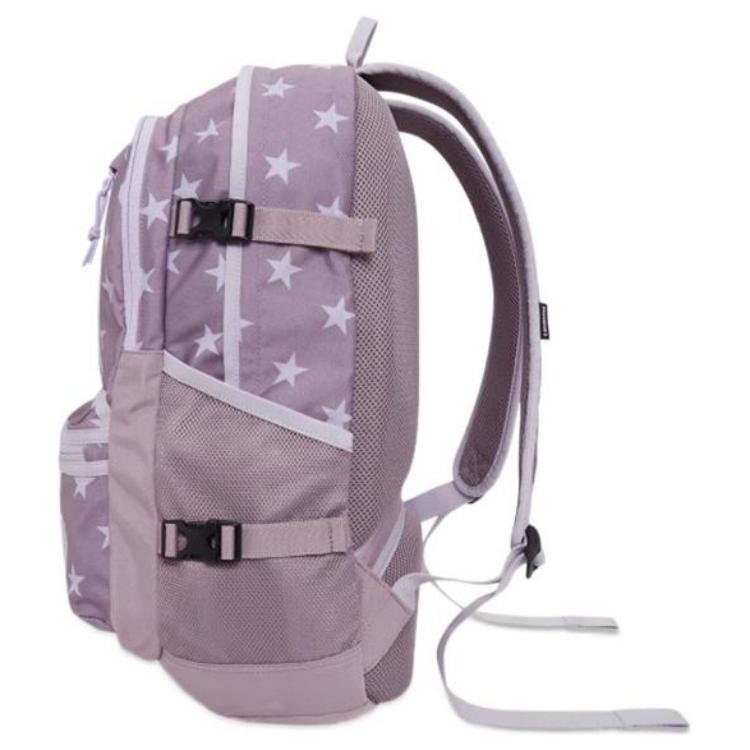 Converse Star Print Zipper Closure Polyester Backpack Unisex Backpack Pink 10022408-A15