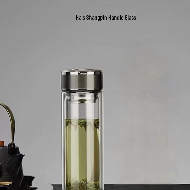 HAERS Double-Walled Glass Tea Infuser Bottle 380ml