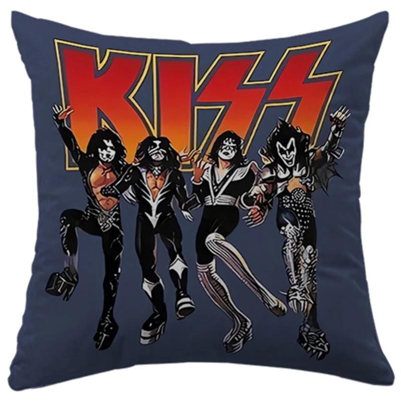 Cushion Cover 45x45 for Bed Sofa Pillows KISS Rock & Roll All Nite Party Home Decor Pillow Cozy Cases Decorative Band Dakimakura