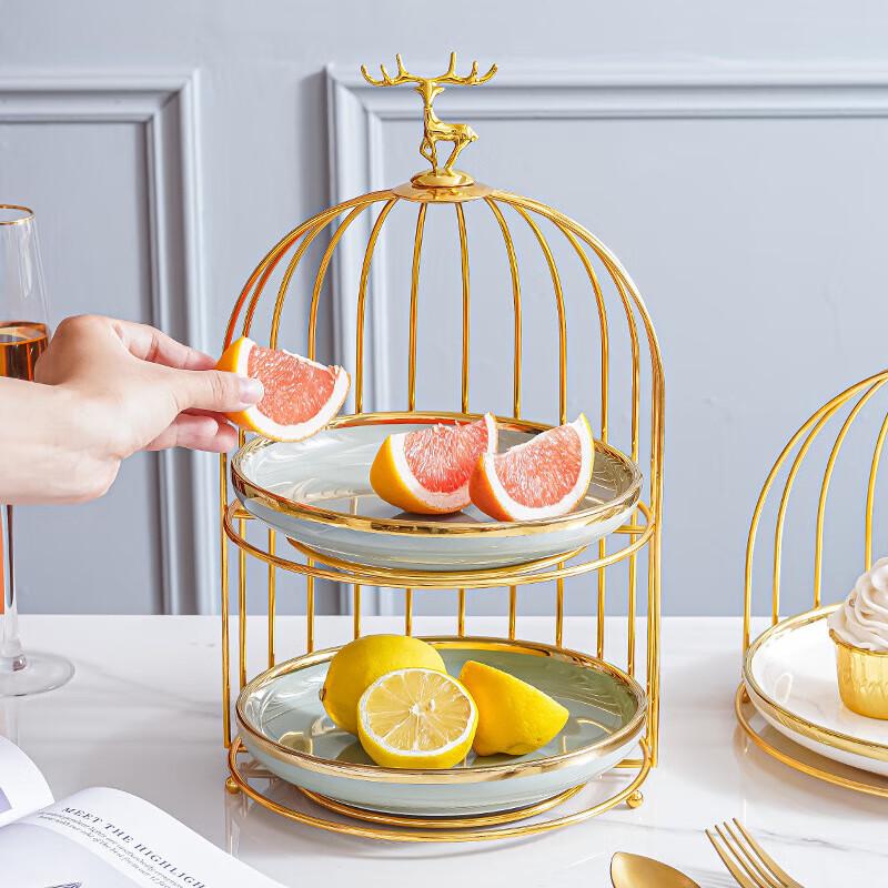 Elegant Ceramic 2-Tier Serving Plate
