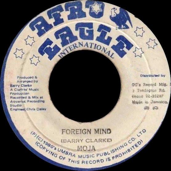 

7inch Record MOJA Foreign Mind NONE Afro Eagle 1980 Jamaica Reggae Ska Dub Used