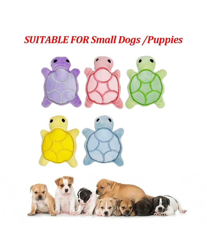 Mini cute turtle dog plush toy, squeaking dog teething sound toy, soft and safe, good for dental health, suitable for puppies