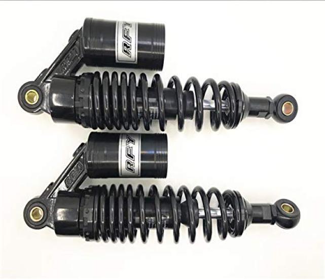 Siuprajsy Universal Motorcycle Rear Suspension Damper Set with 7mm Springs for Electric Sliding Black ATVs, 300mm,