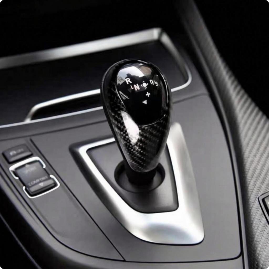 Gear Selector Lever Cover | Carbon Fiber Look, Glossy, Knob