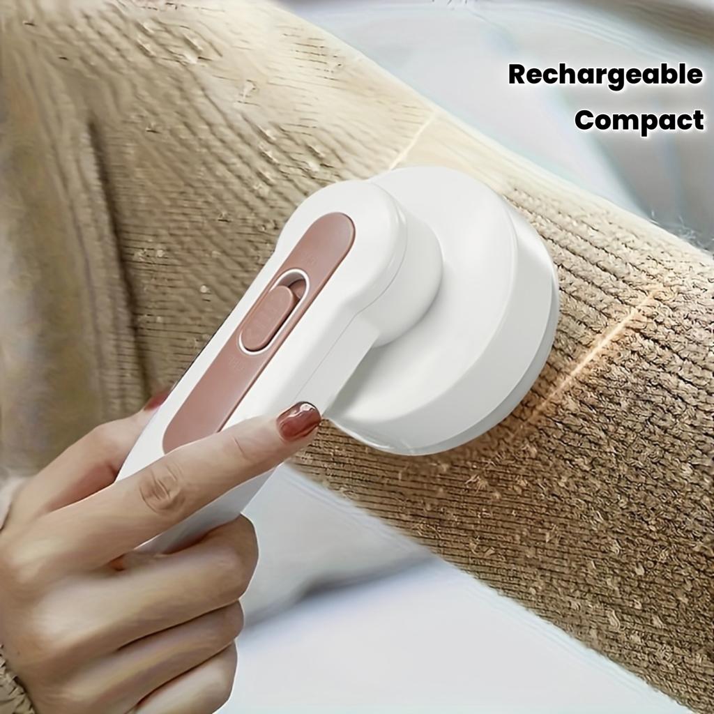 Portable Rechargeable Lint Remover with Cleaning Brush - Effective Fabric Shaver for Clothes, Furniture, And Carpets - Includes USB Cable