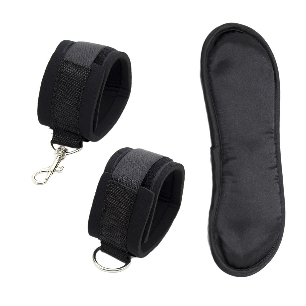 Handcuffs Ankle Bracelets Eyemask Set SM Bondage Fetish Handcuffs Kit Cuff Restraint Set Handcuffs Restraints Sex Toys