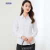 Lomeng Women's Slim Fit V-Neck Cotton Blend Long Sleeve Business Shirt