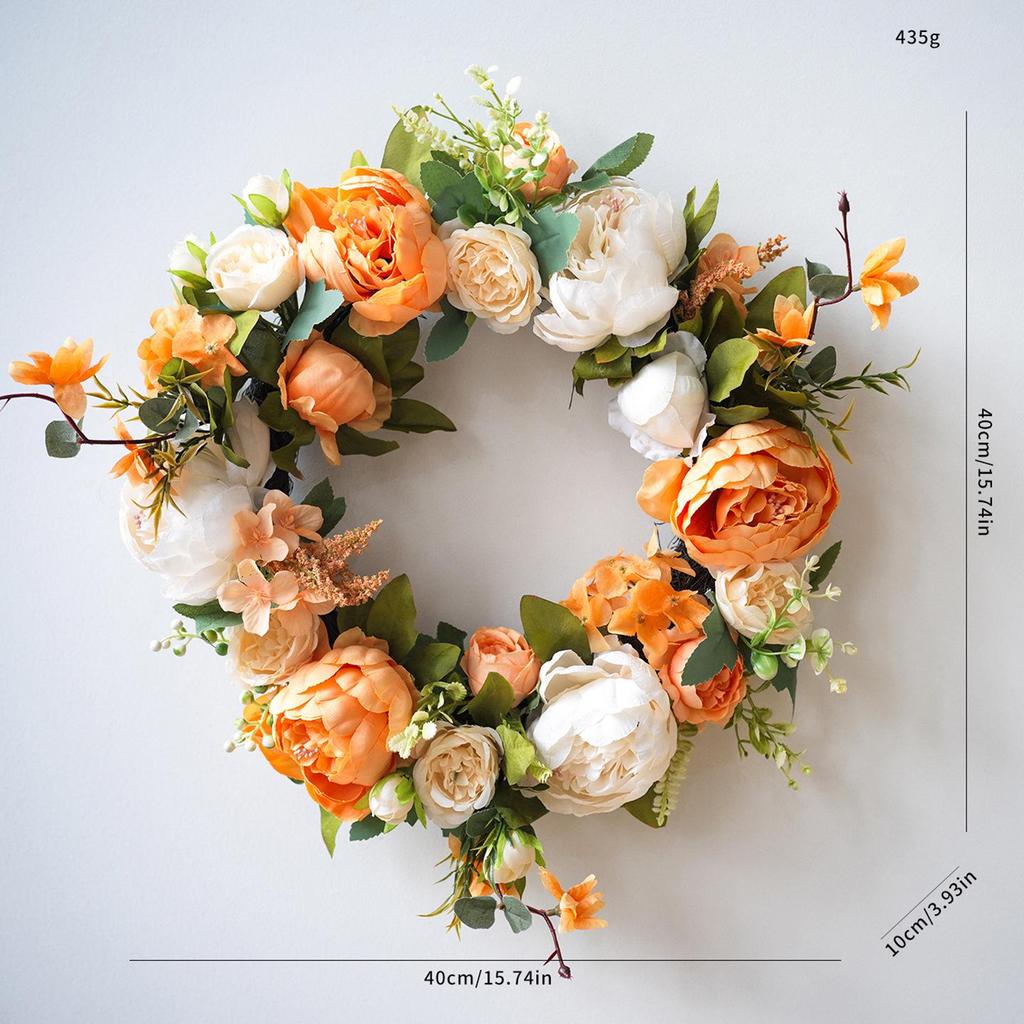 Peony Artificial Flower Wreath for Wedding, Festival, and Home Decor