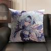 Eula Cute Genshin Impact Cushion Cover Natural Linen Organic Fabric Double-Sided Printing Sofa Home Decor Gift Pillow Case