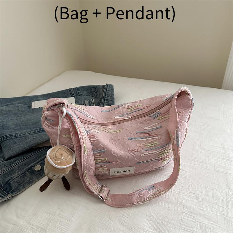 Large Capacity Summer 2024 Trendy Canvas Tote Bag Fashionable Street Style Shoulder Bag