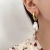 Imitation Perlen Anhänger Creolen für Damen Schmuck Zubehör High-End Vielseitige Ohrschleifen