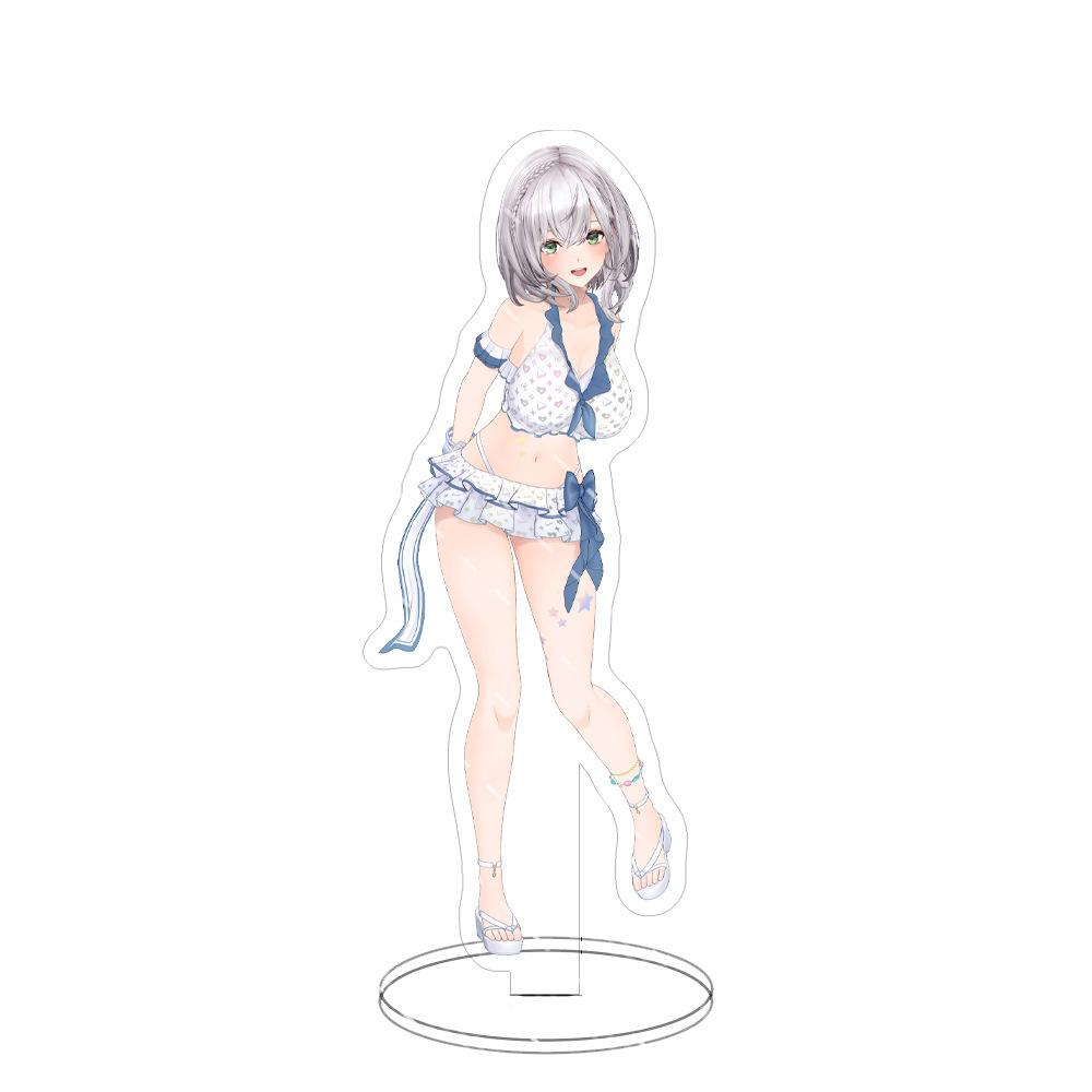 Swimsuit Party Time Hololive Vtuber Anime Figures Cosplay Acrylic Stands 15cm Model Mococo Kobo Ayame Desk Decor Standing Sign G