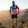 Men's Casual Raglan Sleeve Hooded Long Sleeve Sun Protection Shirt with Graphic Print Lightweight Breathable Fabric for Outdoor Activities