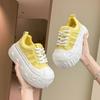 Leather 7cm Thick-soled Little White Shoes Women's Summer New Mesh Casual Board Shoes Small Height-increasing Bread Shoes