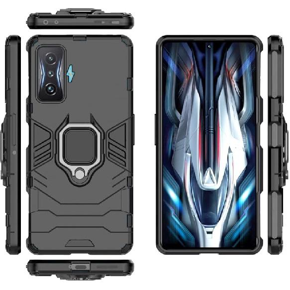 

Magnetic Car Mount Case for Xiaomi Redmi K50 Gaming/Poco F4 GT - Bracket Shell Cover in Red чорний