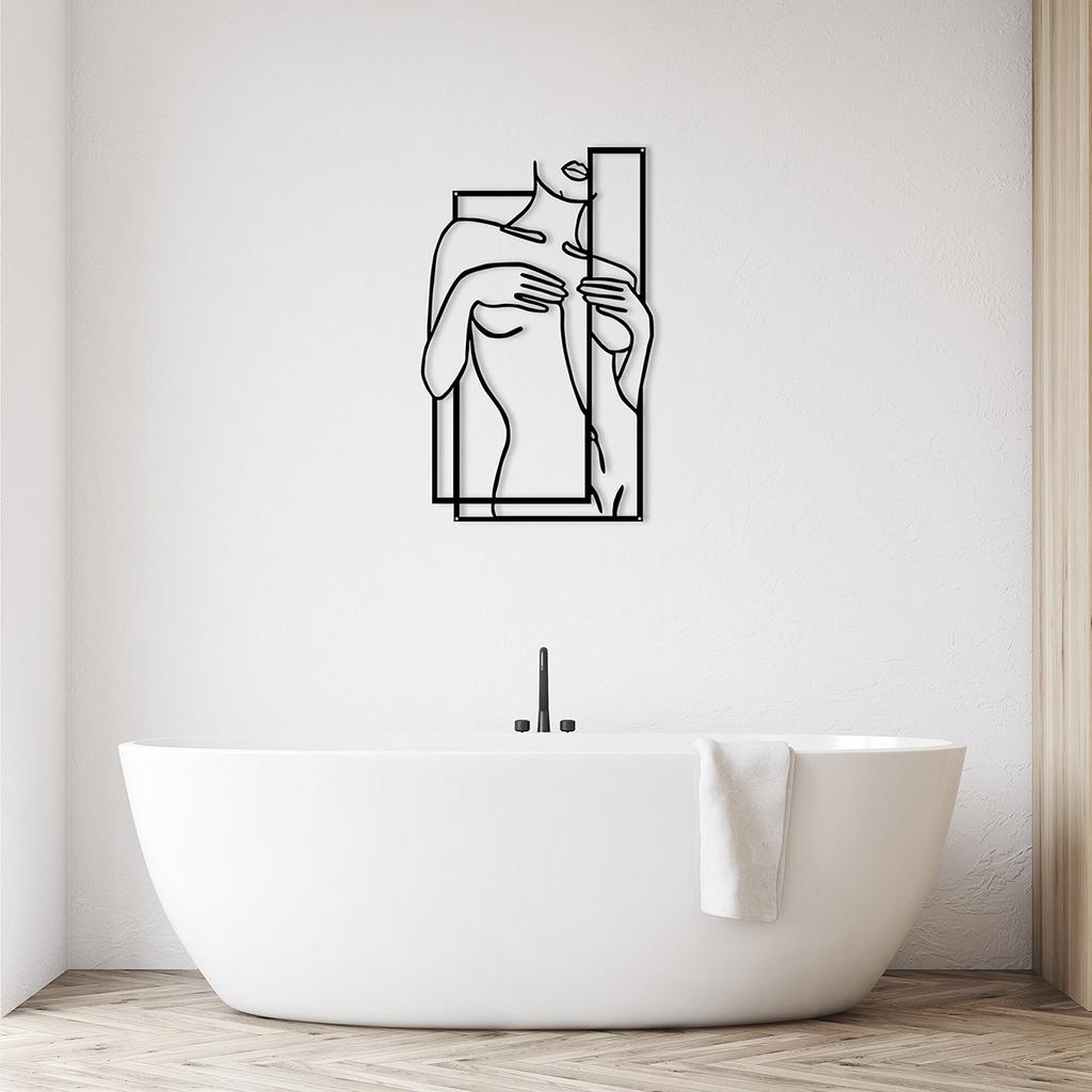 Female Human Body Metal Mural Bathroom Wall Decoration Metal Line Art Bedroom Wall Decoration Wall Sculpture