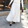 Women's Summer Pleated Chiffon Elastic High Waist Double Layer Long Skirt