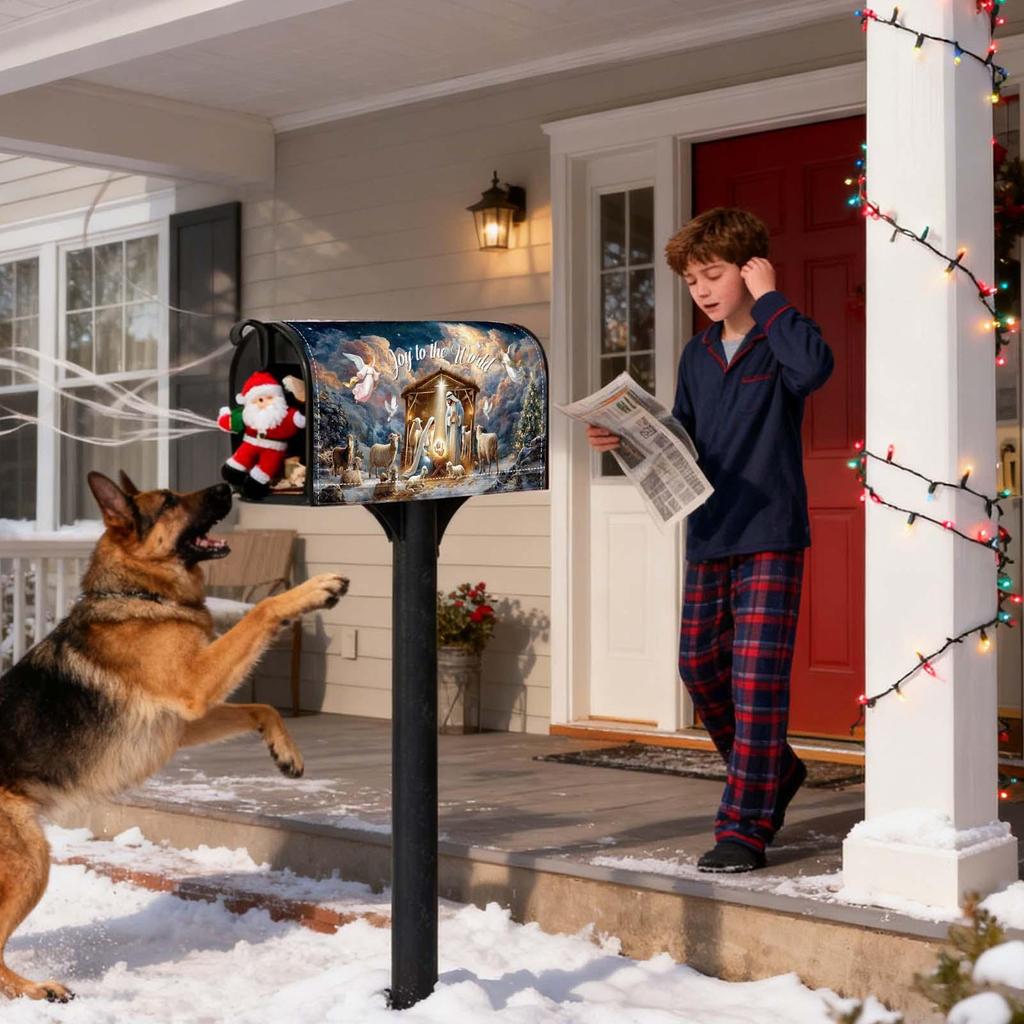 Magnet Mailbox Cover Rain Protection Festive Religious Magnet Mailbox Cover Christmas Nativity For Suburban Farmhouse Park