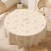 Circular Large-sized Table Fabric with Printed Waterproof Desktop Protective Cover Thickened Dustproof Heat-proof Tablecloths for Home Decoration 1pc
