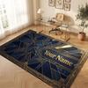 Decorative Artwork Theme Crystal Velvet Floor Rug Personalized Custom Name Text Warm Carpet Home Decoration