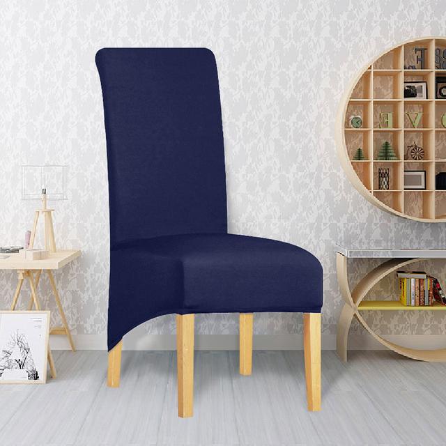 

1/2/4/6 шт., эластичный чехол на стул размера XL, моющиеся чехлы на сиденья с длинной спинкой для рождественской вечеринки, свадьбы, банкета, домашние обеденные стулья 1 Piece