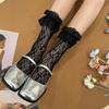 Women Japanese Style JK Girl Flower Lace Ruffle Frilly Ankle Socks Sweet Bowknot Elegant Student Middle Tube Dress Socks