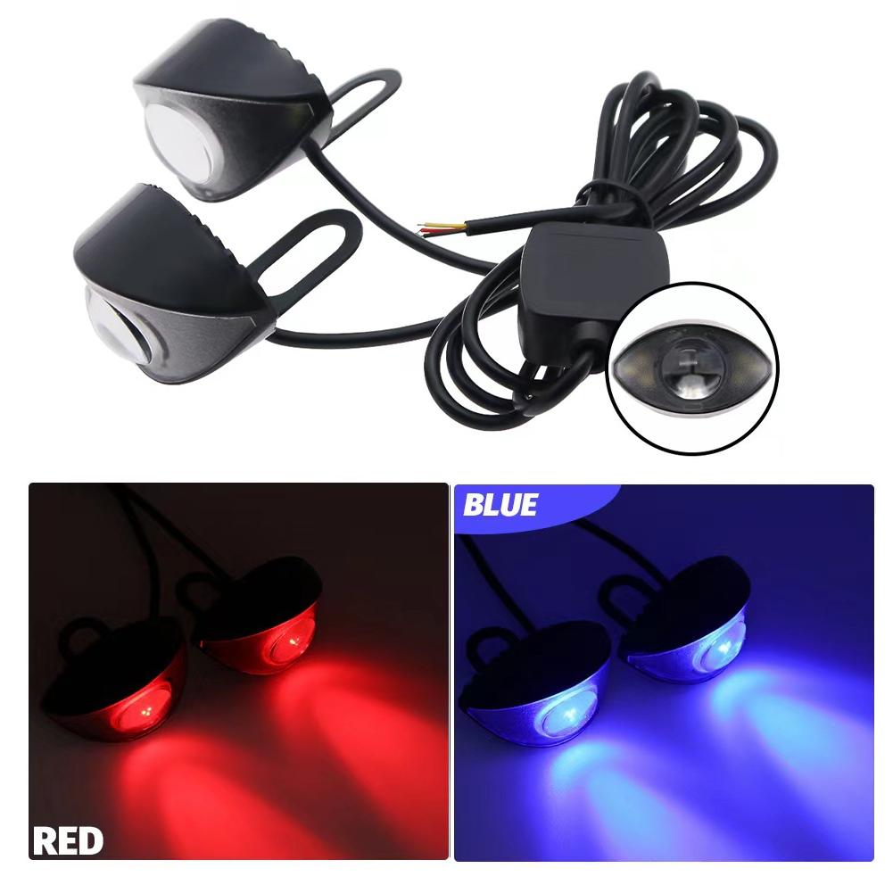 Universal Pair Motorcycle Rearview Mirror LED Eagle Lights Electric Bike Turn Signal Brake Light Headlight Strobe Light