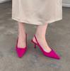 Women Simple Blue Slingback Pumps 2025 Summer Elegant Pointed Toe High Heels Shoes Woman Solid Thin Heel Sandals for Women