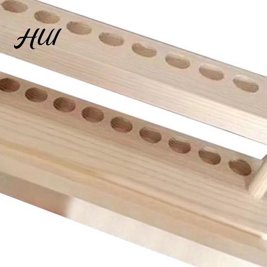Stylish Hook Storage Wooden Crochet Holder 9 Holes Organizer for Tools Tabletop Needle Stand Knitting Crocheters Multi-functional Pen Home Office Tidy