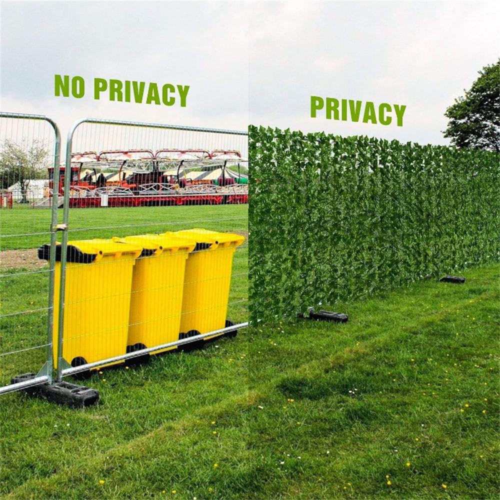 0.5x1m Dark-Colored Pothos Leaves Artificial Hedge Privacy Screen Garden Yard Faux Leaf Fence Barrier