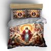 Set Biancheria da Letto Religioso Gesù Cristo Angelo Celeste 3pz Morbido Set Biancheria Amico della Pelle Include 1 Copripiumino e 2 Federe Regalo