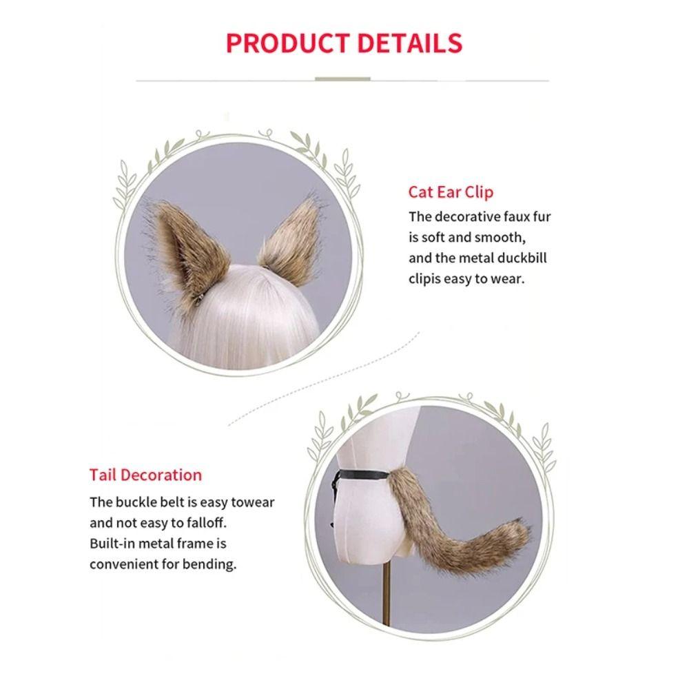 1 Set Katzenohr Halloween Cosplay Zubehör Katzenschwanz Tier Cosplay Requisiten Kinder