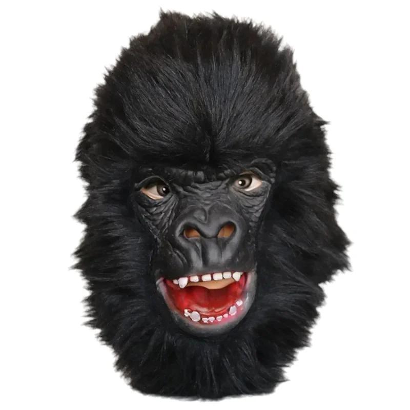 Maska King Konga Hororové Zvíře Gorila Opice Maska Novinka Halloween Cosplay Kostým Pokrývka Hlavy Zvířecí Večírek Šimpanz Maska na Celou Hlavu
