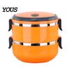 Separate Layer Bento Box Stackable Insulated Lunch with Handle, Stainless Steel Interior Easy Cleaning Portable Thermal Design, Leak-Proof Food