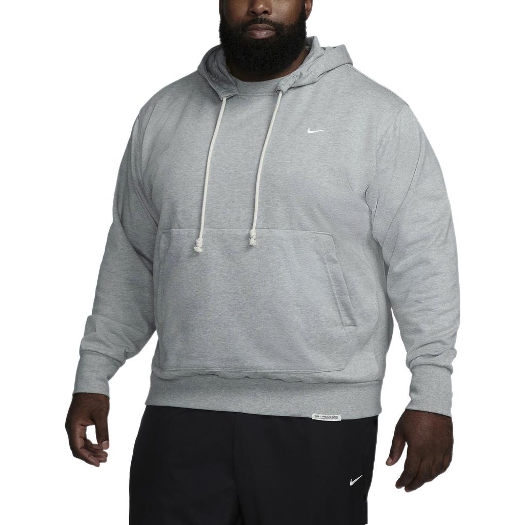 Nike Dri-Fit Standard Issue Embroidered Logo Hoodie Pullover Long Sleeve Men tops Light-Grey DQ5819-063