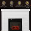 Electric Fireplace, 1800W, Flame Effect, Remote Control, Weekly Timer, for 30 m², White
