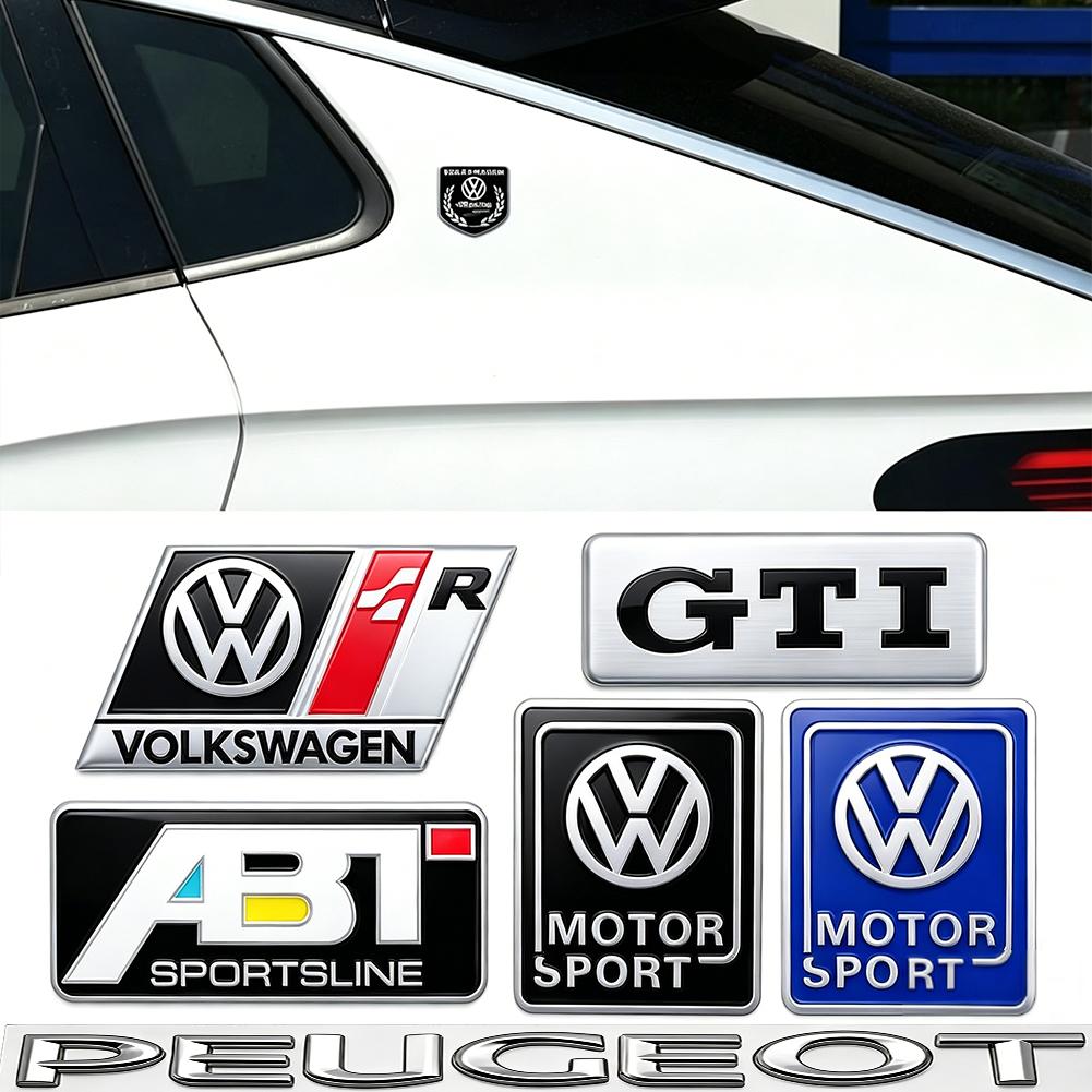 3D Metal Aluminium Badge Side Fender Badge Car Body Decoration Sticker Accessorie For VW Golf Tiguan T-Roc Polo Passat ID.4 MK7
