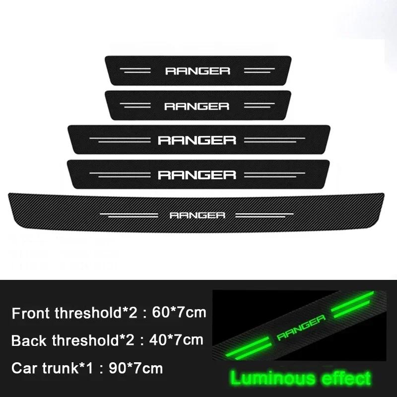 Bhmcg3 Luminous Car Door Threshold Anti Kick Protector Stickers Anti Scratch Trunk Guard Strip For Ford Ranger Car Interior Accessories