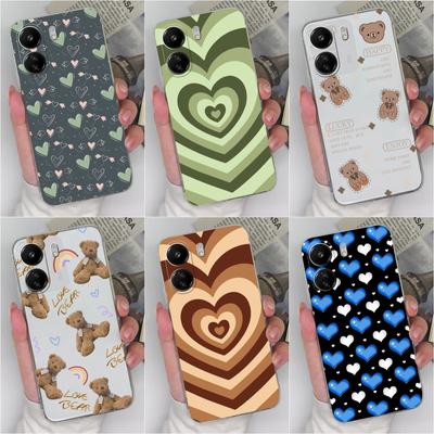 Telefoonhoesje voor Xiaomi Redmi 13C Note 13 Pro 4G 5G A3 K60 Ultra K70 Pro Note 12S schattige beer hart hoes schokbestendig transparant zachte siliconen bumper voor Redmi
