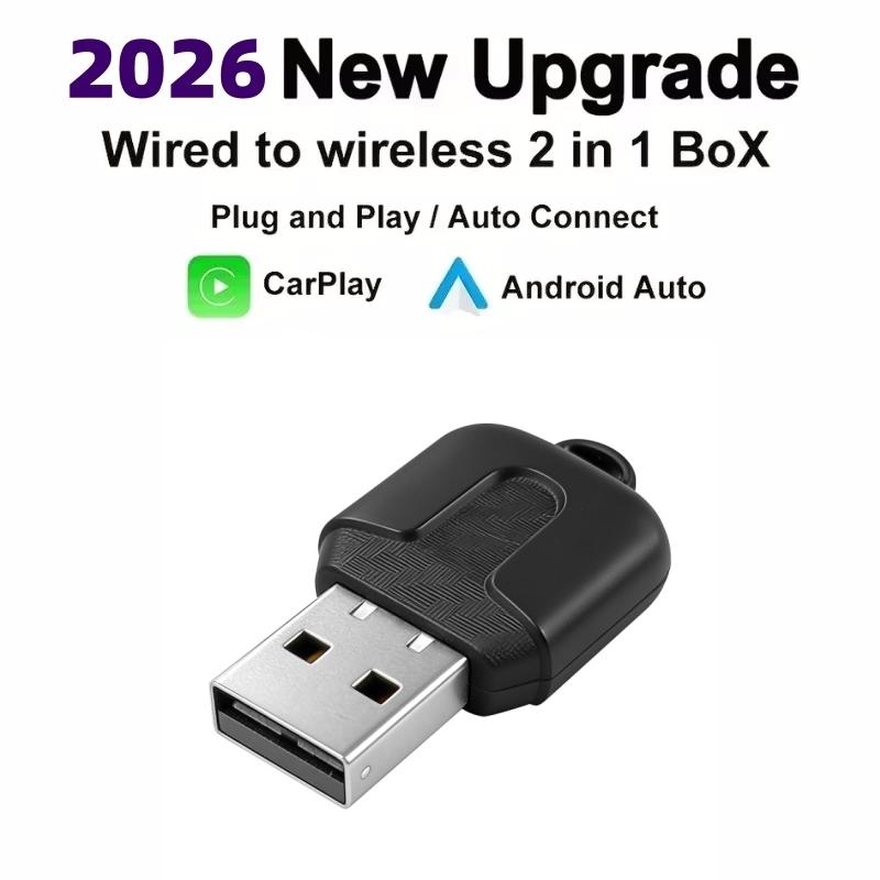 

New 5.0 Mini Ultra Wireless Adapter Wireless CarPlay Android Auto For OEM Car Plug And Play WiFi Bluetooth Auto Connection 2026 2 IN 1 Adapter B