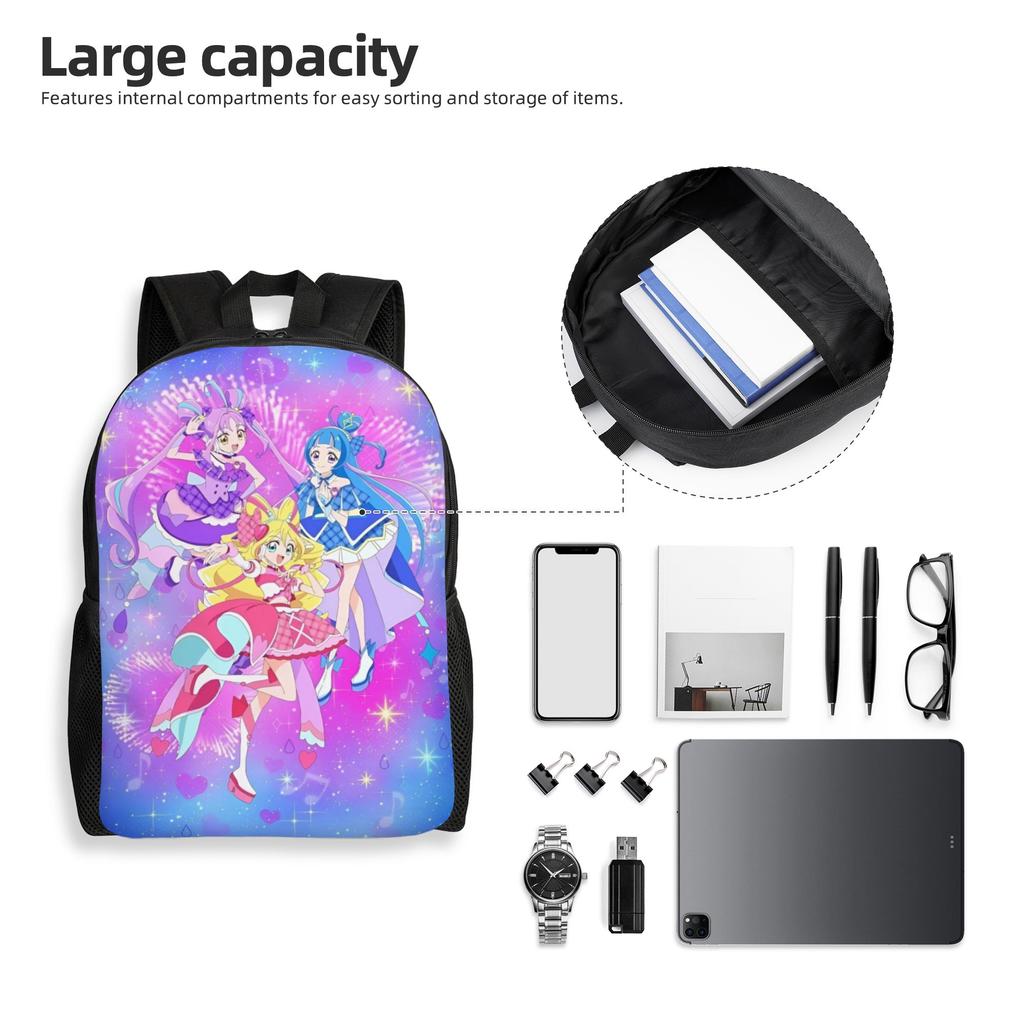 Pretties Anime Cures Backpacks for Men Women Waterproof College School Bishoujo  Bag Printing Bookbag