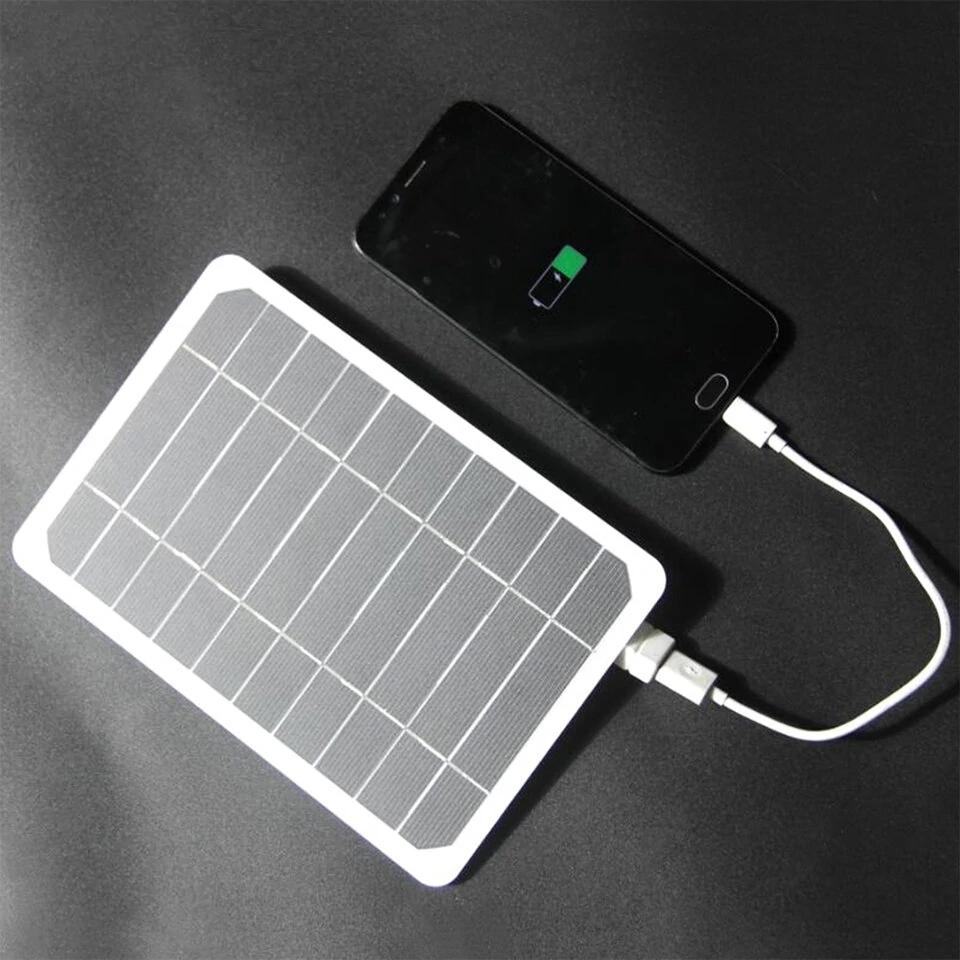 5V 2W Solar Panel High Power For Mobile Phone USB Solar Power Bank Battery Solar Charger Camping